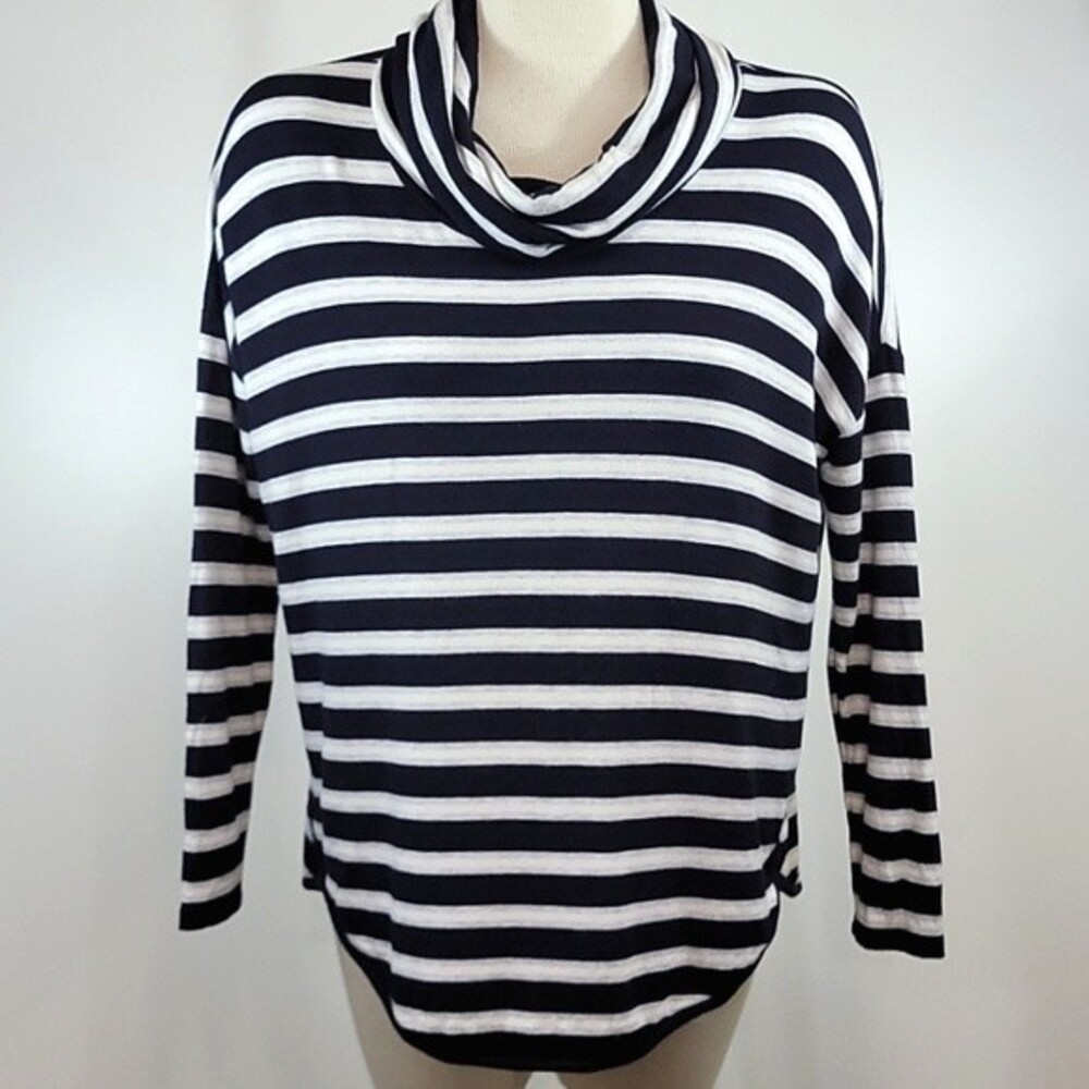 LOU & GREY Striped Cowlneck Signature Soft Top S